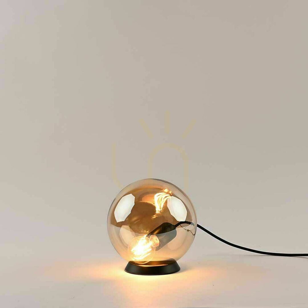 Előnézet Asztali lámpa s.luce Orb üveggömb aranysárga 20 cm, E27, dimmelhető Asztali lámpa s.luce Orb üveggömb aranysárga 20 cm, E27, dimmelhető