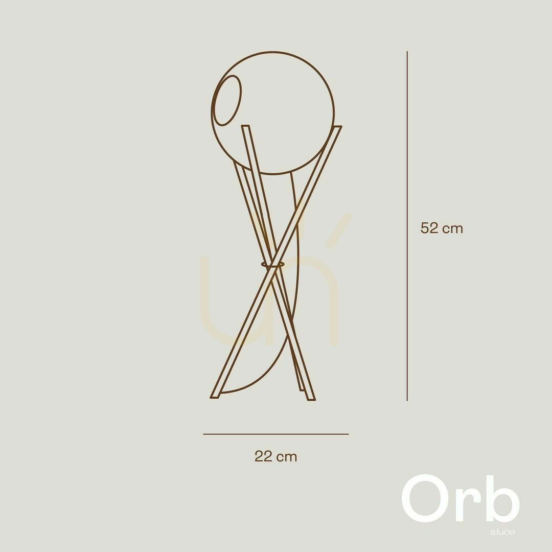 Kijelző Asztali lámpa s.luce Orb Axis háromlábú üveg 20 cm Asztali lámpa s.luce Orb Axis háromlábú üveg 20 cm