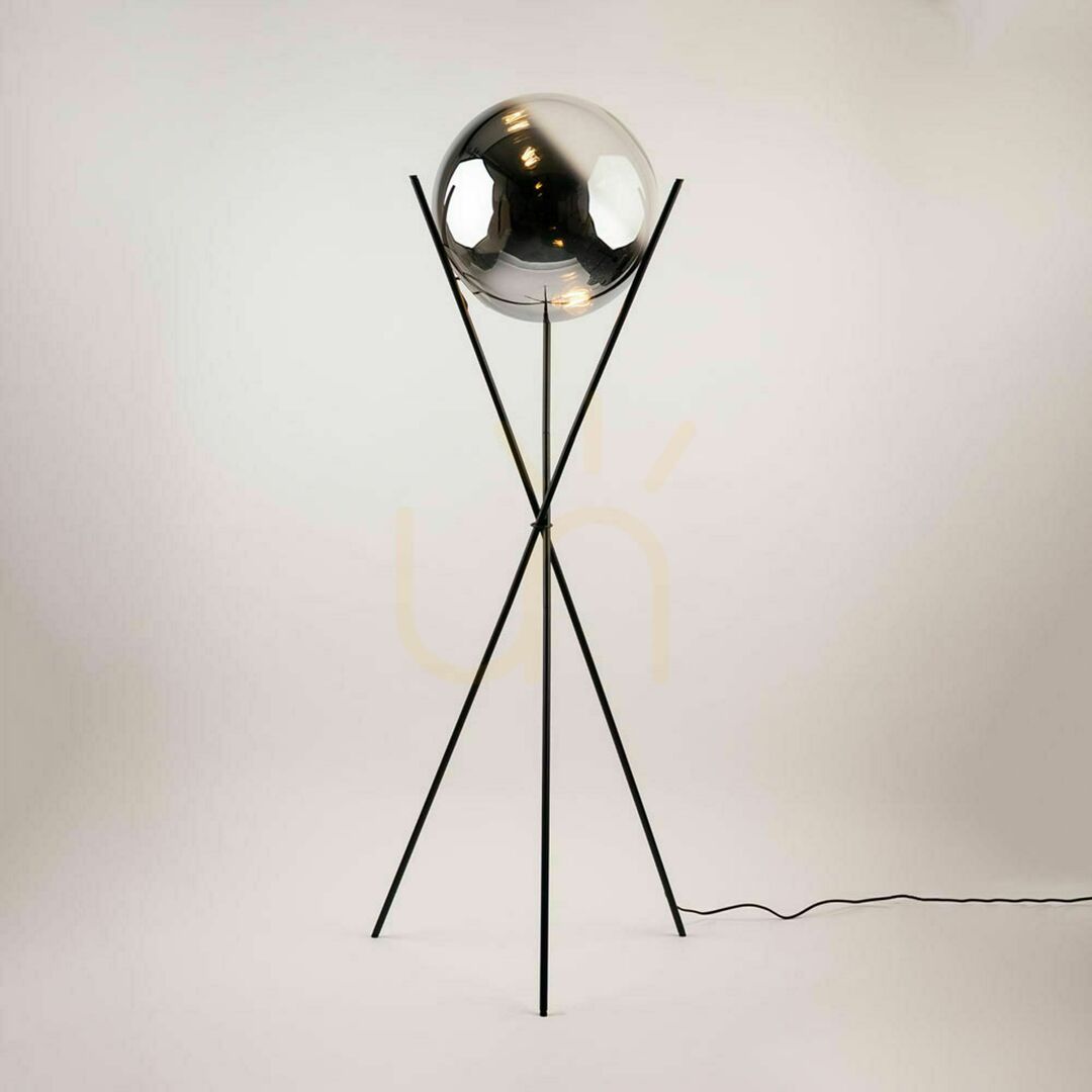 Jelölje be Állólámpa s.luce Orb Axis fekete üveggömb, 160 cm, E27, modern Állólámpa s.luce Orb Axis fekete üveggömb, 160 cm, E27, modern