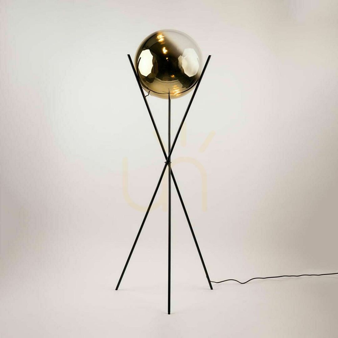 Előnézet Állólámpa s.luce Orb Axis fekete üveggömb, 160 cm, E27, modern Állólámpa s.luce Orb Axis fekete üveggömb, 160 cm, E27, modern
