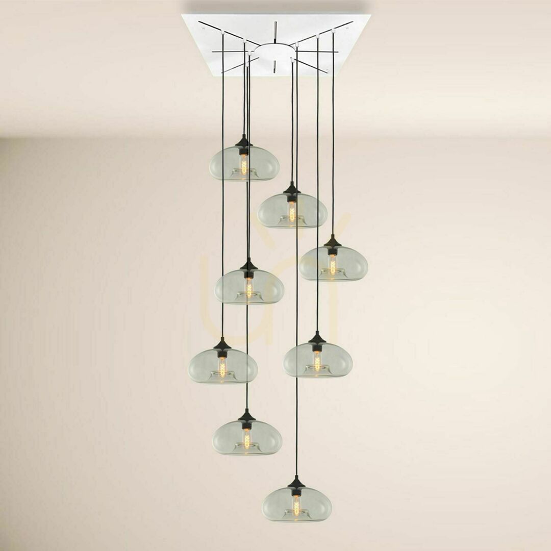 Jelölje be Csillár s.luce Cruet XL 8 lámpás üveg függőlámpa Csillár s.luce Cruet XL 8 lámpás üveg függőlámpa