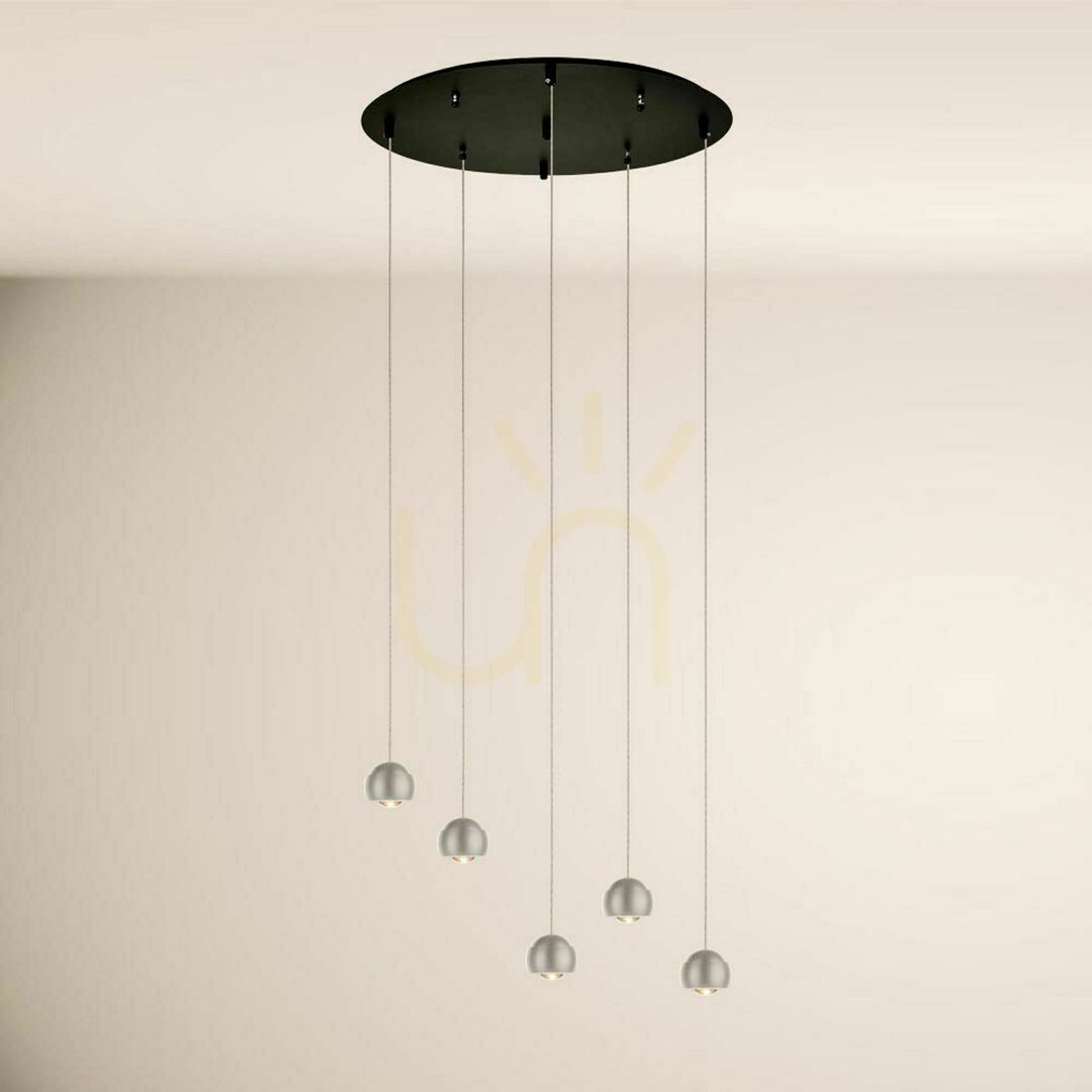 Kijelző Csillár s.luce Beam LED 5-lámpás ezüst 60 cm minimalista Csillár s.luce Beam LED 5-lámpás ezüst 60 cm minimalista