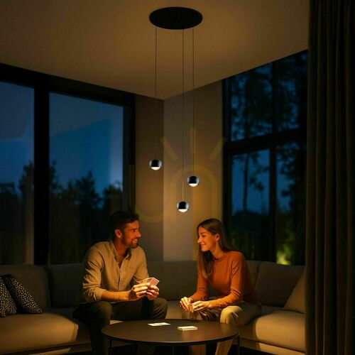 Jelölje be Csillár s.luce Beam LED fekete 3 lámpás függeszték 40 cm