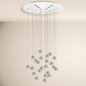 Függőlámpa s.luce Beam XL LED 24 izzós Ø 80 cm fekete, fehér mennyezeti rózsa small 6