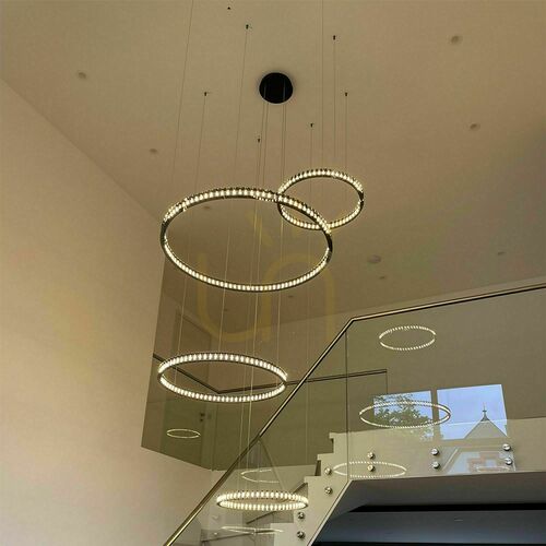Jelölje be Függőlámpa s.luce Atom Ring LED, fekete, 100 cm, dimmelhető