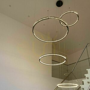 s.luce Atom Ring LED függőlámpa, 80 cm, fekete króm, 3000 K, fényerőszabályozható small 1