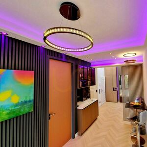 s.luce Atom Ring LED függőlámpa, 80 cm, fekete króm, 3000 K, fényerőszabályozható small 9