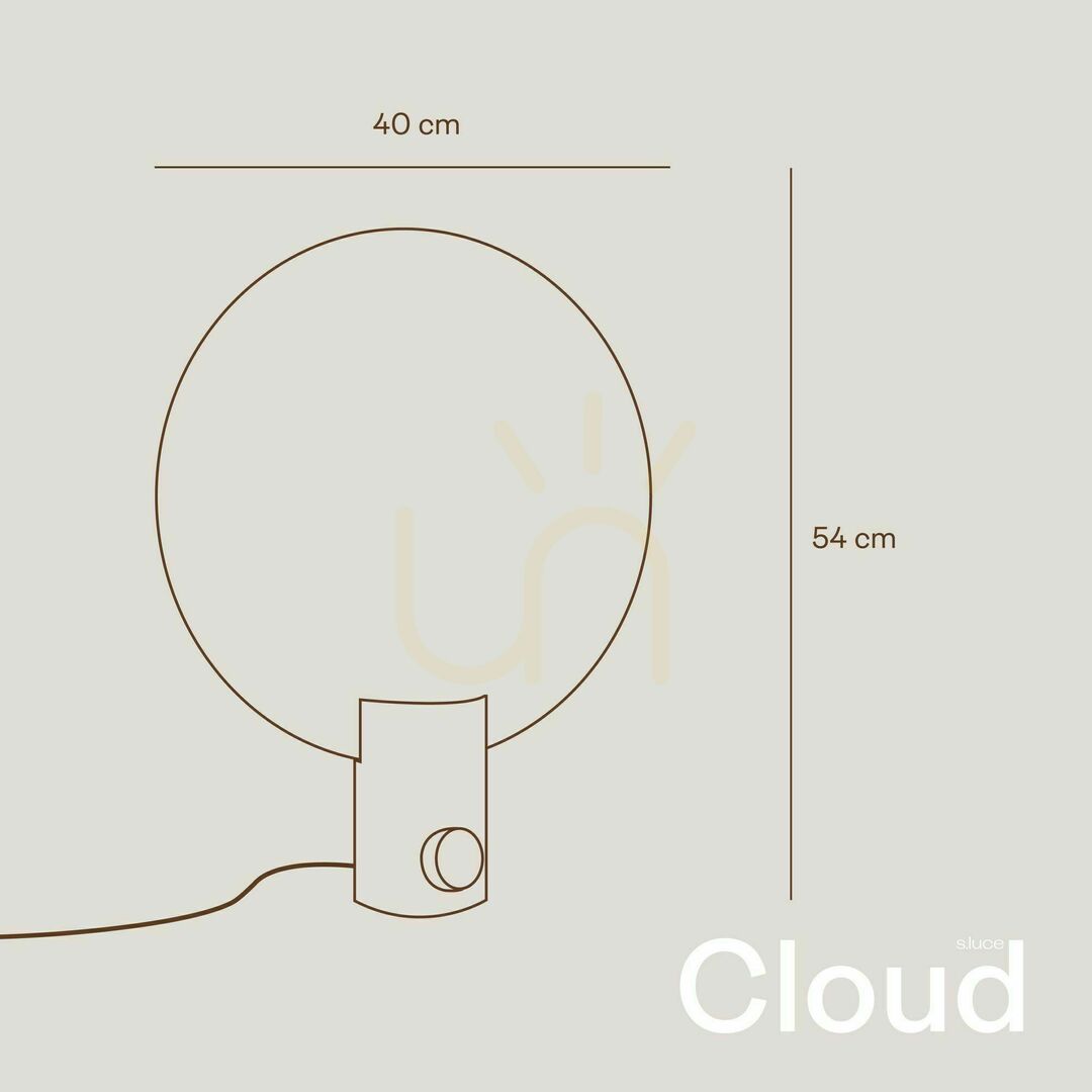 Előnézet Asztali lámpa s.luce Cloud fehér fém, forgó dimmerrel Asztali lámpa s.luce Cloud fehér fém, forgó dimmerrel