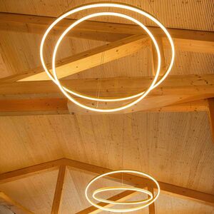 Függőlámpa s.luce Ring LED 2-gyűrűs fehér 80/60 cm, dimmelhető, állítható magasságú small 4