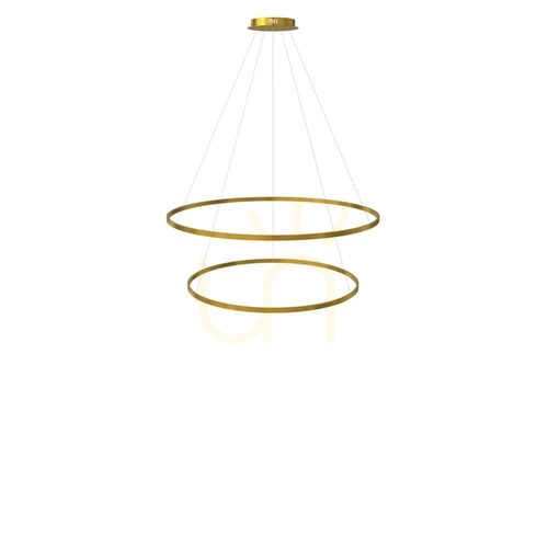Jelölje be Függőlámpa s.luce Ring LED gyűrű aranysárga, 2 lámpás, állítható magasságú