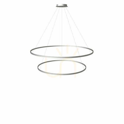 Jelölje be LED gyűrűs függőlámpa s.luce Ring ezüst, 2 lámpás, dimmelhető, állítható magasságú