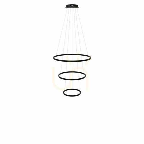 Jelölje be Csillár s.luce Ring LED 3-lámpás fekete, állítható magasságú, 80/60/40 cm