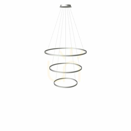 Jelölje be s.luce Ring LED csillár, 3 ezüstszínű gyűrű, 100/80/60 cm