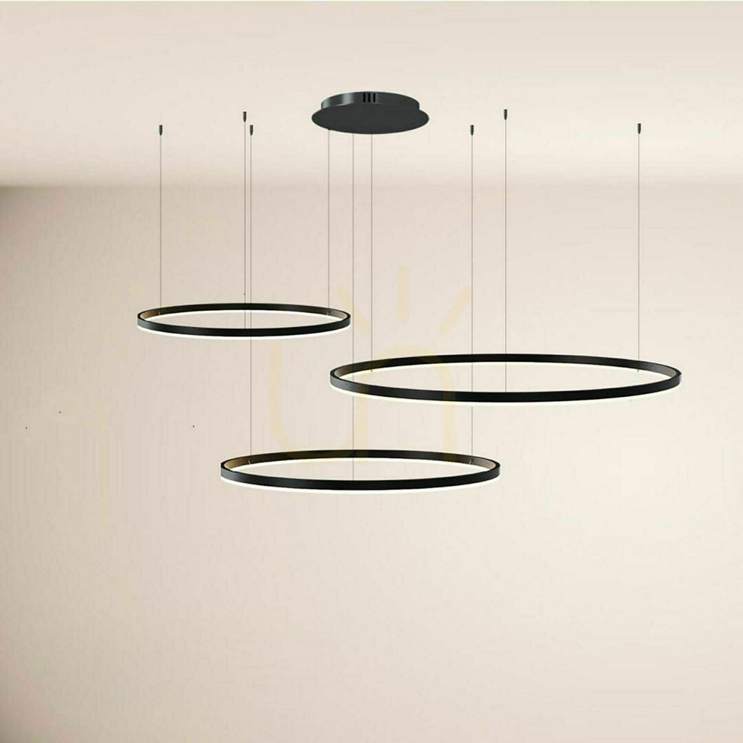 Előnézet Csillár s.luce Ring LED gyűrűs függesztett lámpa fekete, 3 lámpás, dimmelhető Csillár s.luce Ring LED gyűrűs függesztett lámpa fekete, 3 lámpás, dimmelhető