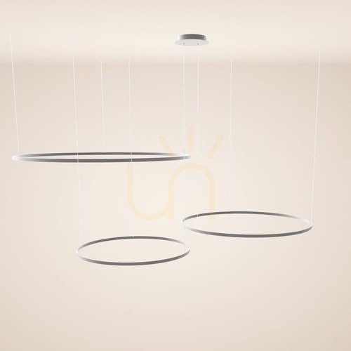 Jelölje be Csillár s.luce Ring LED gyűrűs függesztett lámpa, 3 lámpás, ezüst, modern kekusersing
