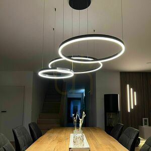 Csillár s.luce Ring LED 3-gyűrűs fekete, állítható függeszték small 11