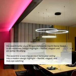 Csillár s.luce Ring LED 3-gyűrűs fekete, állítható függeszték small 4
