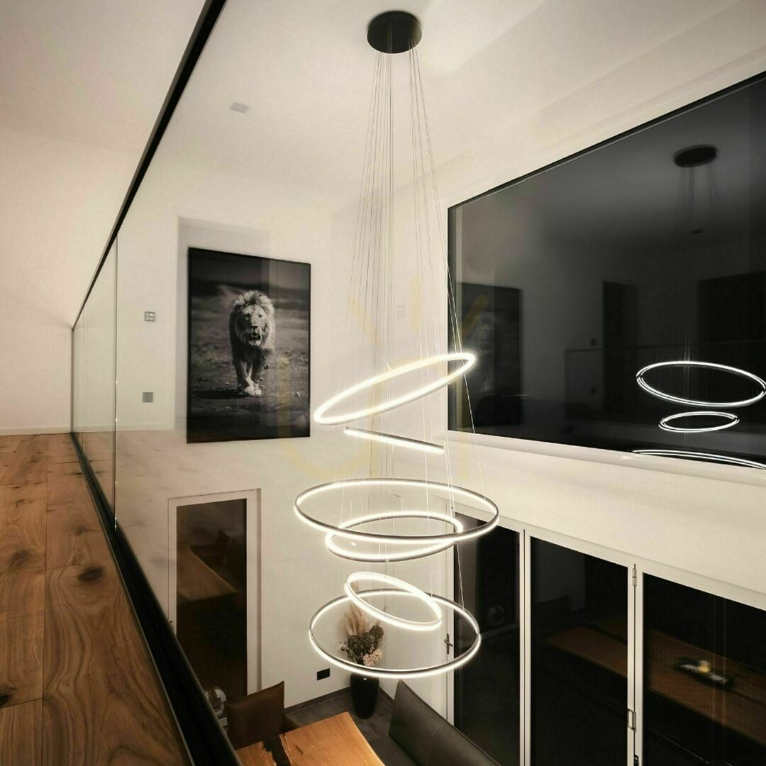 Kilátás Csillár s.luce Ring LED gyűrűs 5 lámpás aranysárga modern fényfüggeszték Csillár s.luce Ring LED gyűrűs 5 lámpás aranysárga modern fényfüggeszték