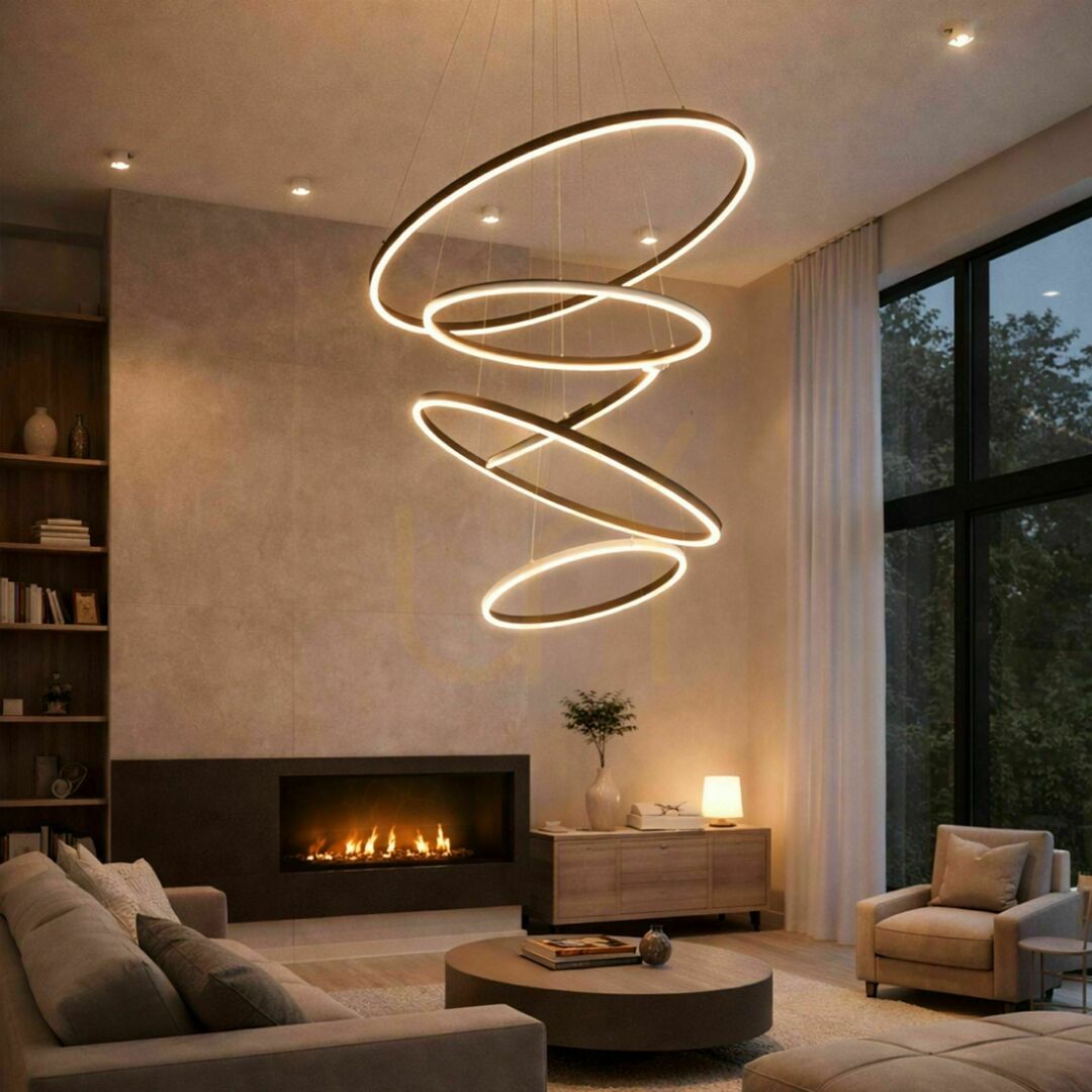 Előadás Csillár s.luce Ring LED gyűrűs 5 lámpás aranysárga modern fényfüggeszték Csillár s.luce Ring LED gyűrűs 5 lámpás aranysárga modern fényfüggeszték