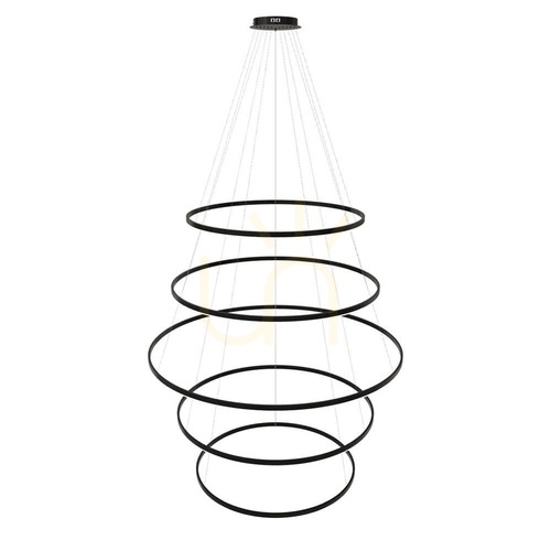 Jelölje be Csillár s.luce Ring LED gyűrűs függesztett lámpa, fekete, 5 lámpás