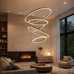 Csillár s.luce Ring LED gyűrűs fekete 5 lámpás dimmelhető meleg fehér small 4