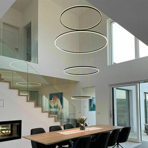LED gyűrűs csillár s.luce Ring 5 lámpás fekete, 5 karú, dimmelhető small 7
