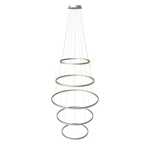 Jelölje be Csillár s.luce Ring LED gyűrűs függesztett lámpa 5 lámpás ezüst, 60-100 cm