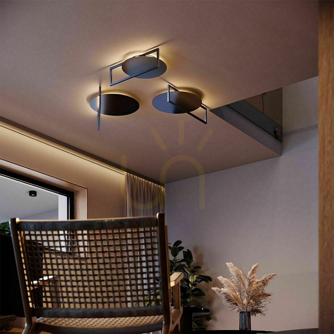 Kilátás s.luce Artus LED mennyezeti lámpa fekete 40 cm kerek fém meleg fehér dimmelhető s.luce Artus LED mennyezeti lámpa fekete 40 cm kerek fém meleg fehér dimmelhető