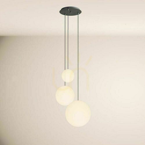 Jelölje be s.luce Orb Modular 3 izzós csillár fehér üveg fekete felfüggesztés