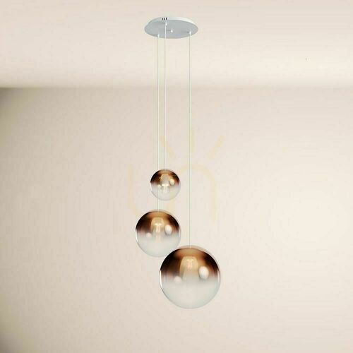 Jelölje be s.luce Orb Modular függőlámpa 3x E27 réz színátmenetes üveg fém