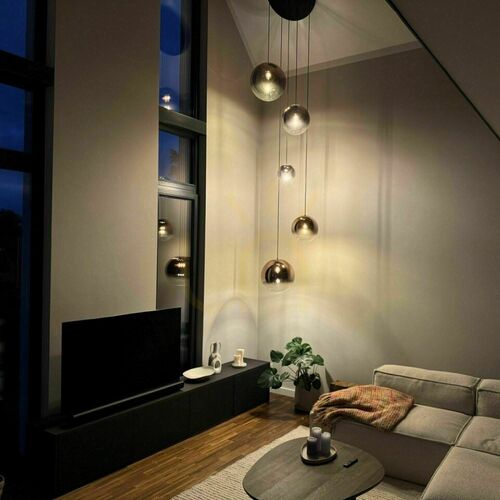 Jelölje be Csillár s.luce Orb 5 karos moduláris üveg-aranysárga, modern, E27 lefelé csüngő
