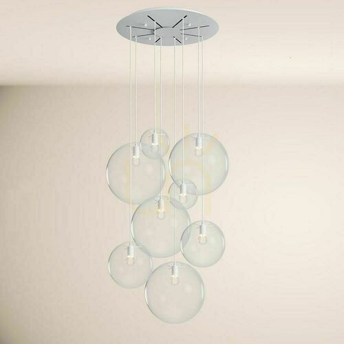 Jelölje be s.luce Orb 8 karos moduláris galériacsillár fehér üveg 50 cm