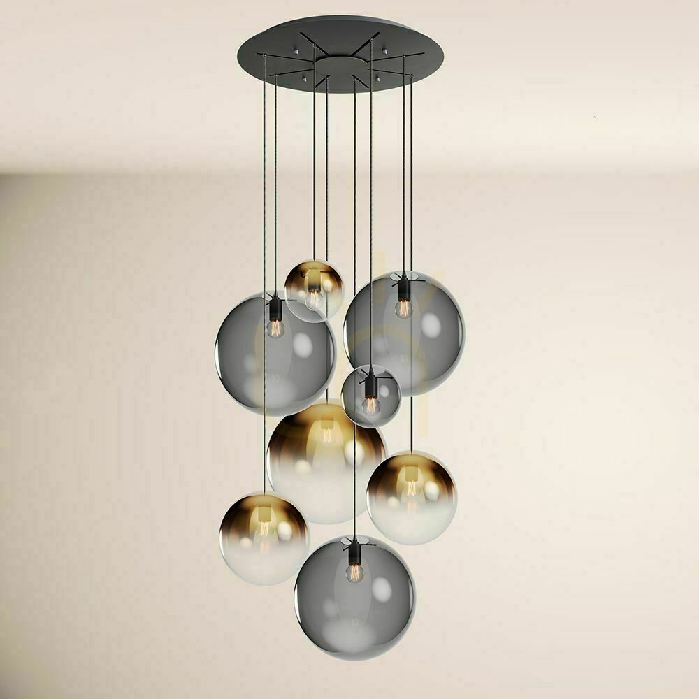 Kilátás s.luce Orb 8 karos moduláris üveg-fém csillár aranysárga, 50 cm s.luce Orb 8 karos moduláris üveg-fém csillár aranysárga, 50 cm