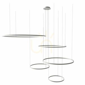 Csillár s.luce Ring LED gyűrűs függőlámpa fekete, 5 lámpás small 10