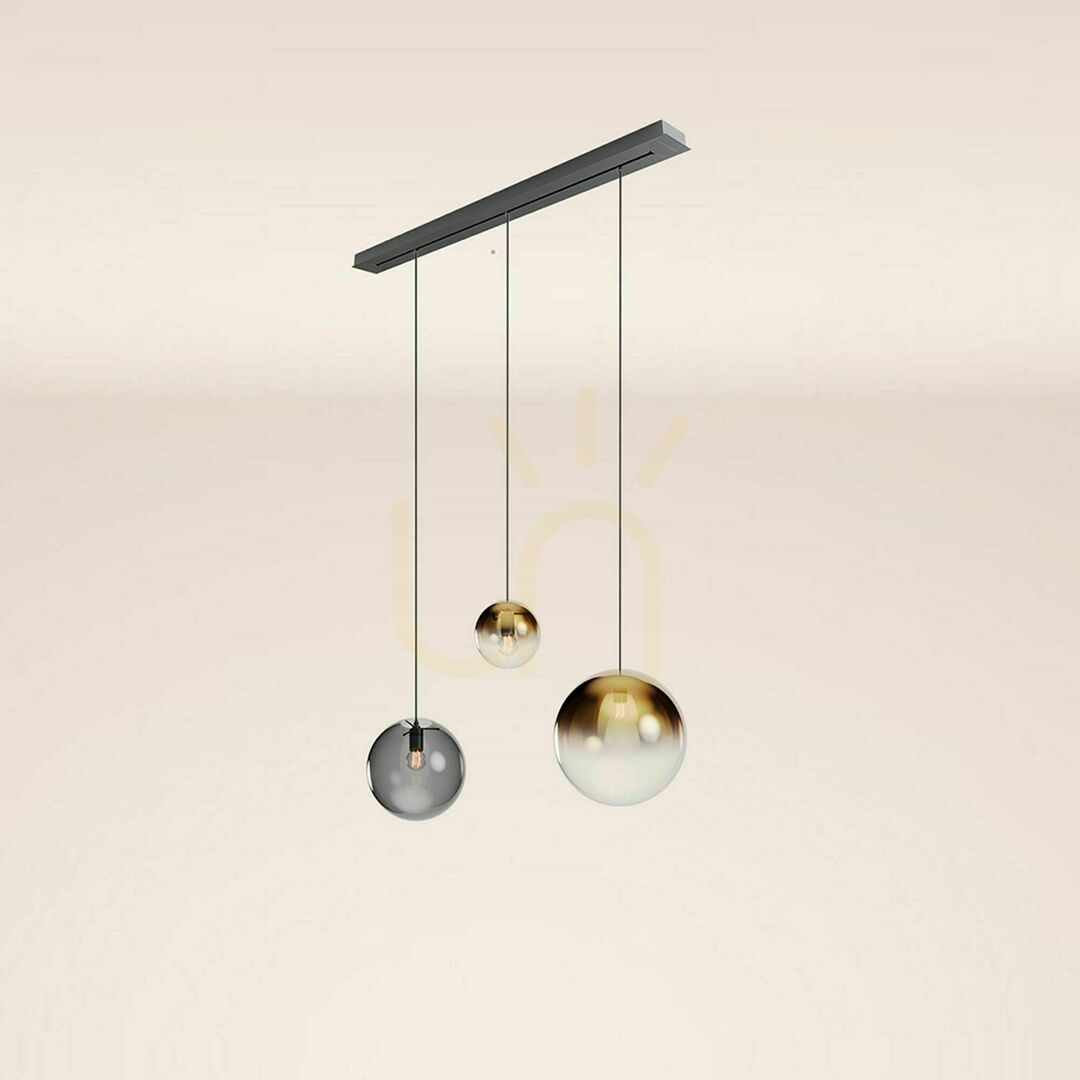 Előnézet s.luce Orb 3-lámpás függőlámpa aranysárga üveg, E27, Ø20/30/40 cm s.luce Orb 3-lámpás függőlámpa aranysárga üveg, E27, Ø20/30/40 cm