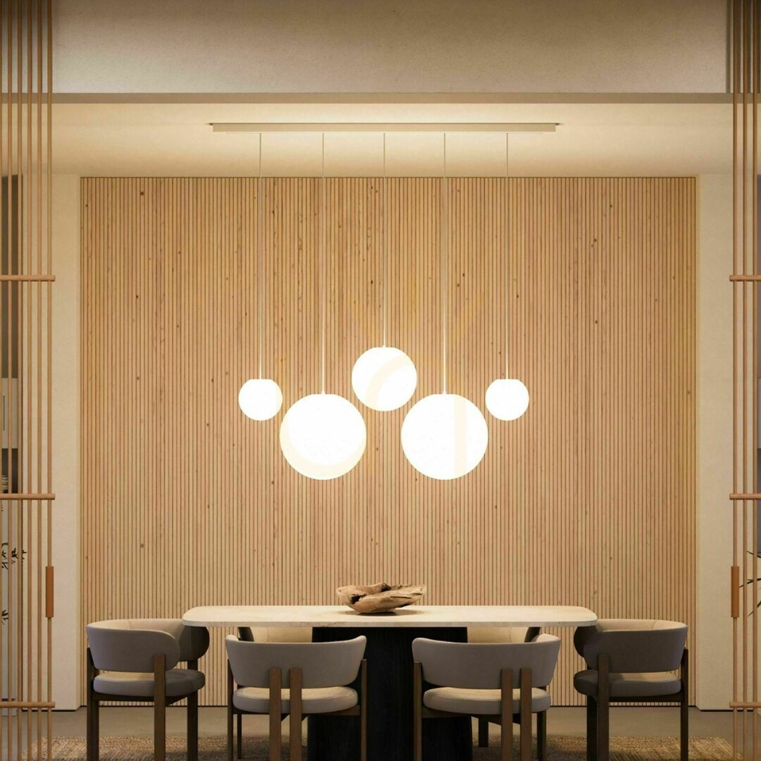 Kilátás Csillár s.luce Orb 5-lámpás függőlámpa üveg-fém, E27, dimmelhető, étkezőbe Csillár s.luce Orb 5-lámpás függőlámpa üveg-fém, E27, dimmelhető, étkezőbe
