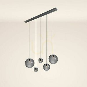 Csillár s.luce Orb 5-lámpás füstös és színtelen üveg, 160 cm-es fém tartórúd small 11