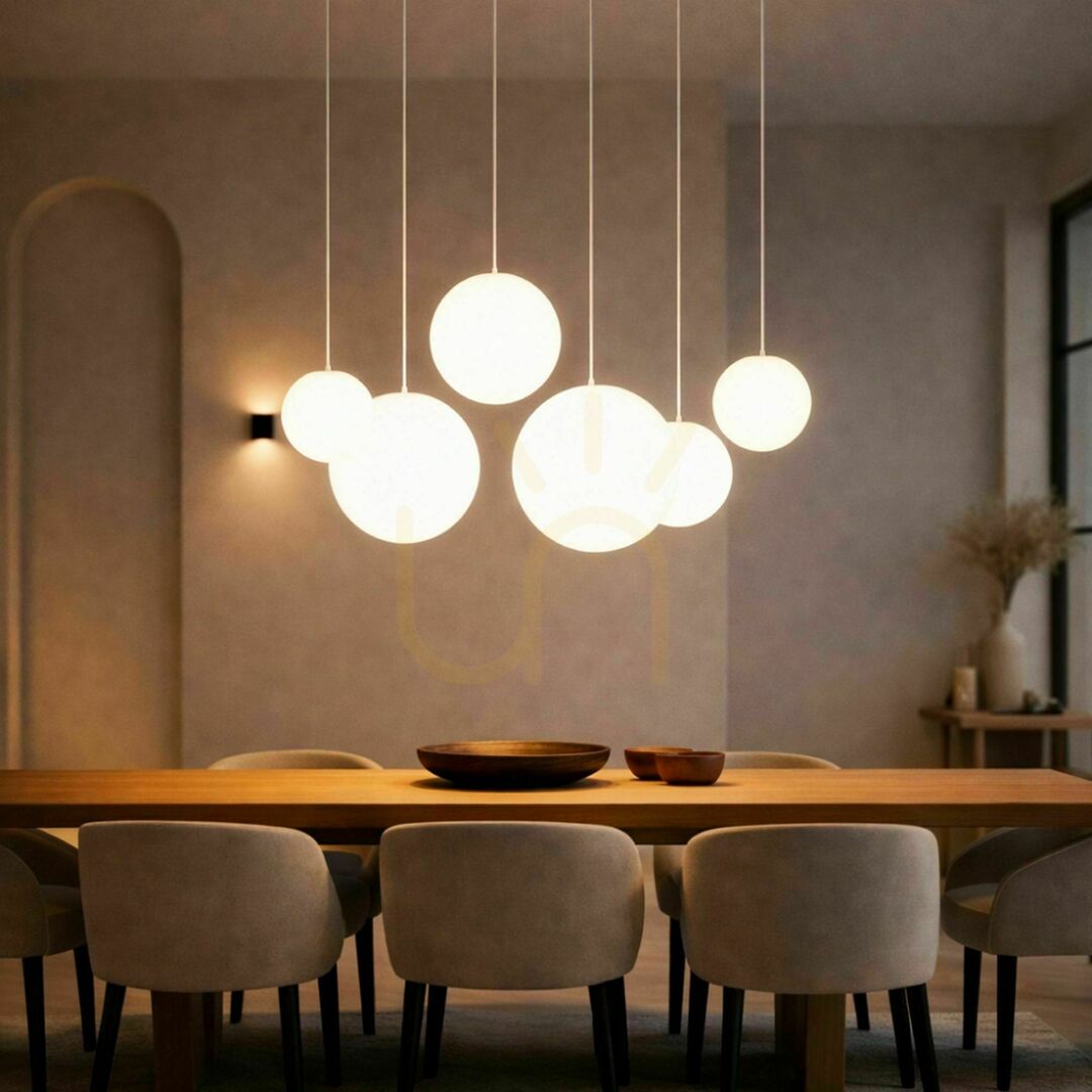 Kijelző Csillár s.luce Orb 5-lámpás aranysárga üveg függőlámpa étkezőasztalhoz Csillár s.luce Orb 5-lámpás aranysárga üveg függőlámpa étkezőasztalhoz