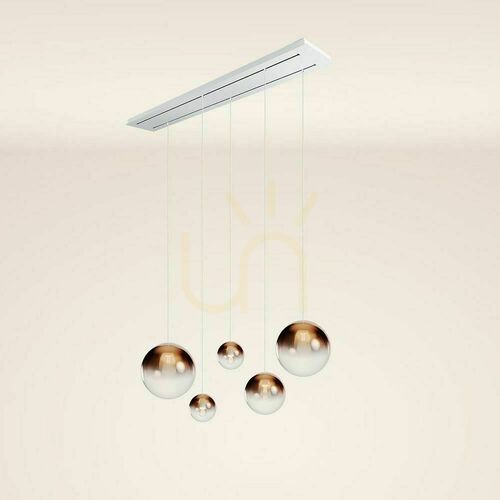 Jelölje be s.luce Orb 5-ös függőlámpa réz üveg modern 160 cm