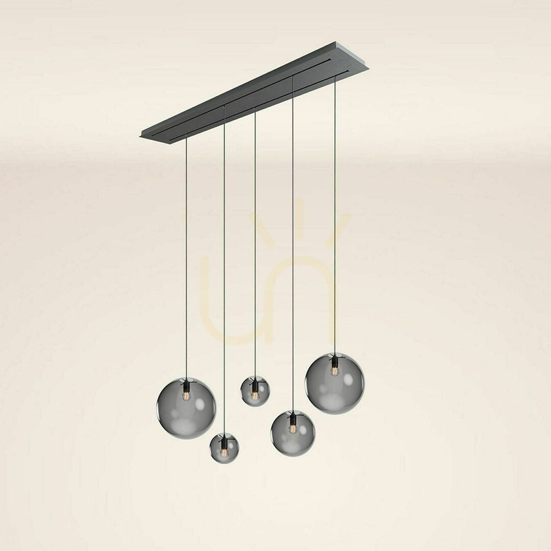 Előadás Csillár s.luce Orb 5 lámpás füstös üveg-fém, 2 soros, 160 cm Csillár s.luce Orb 5 lámpás füstös üveg-fém, 2 soros, 160 cm