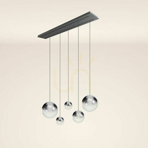 Jelölje be Csillár s.luce Orb 5 lámpás füstös üveg-fém, 2 soros, 160 cm