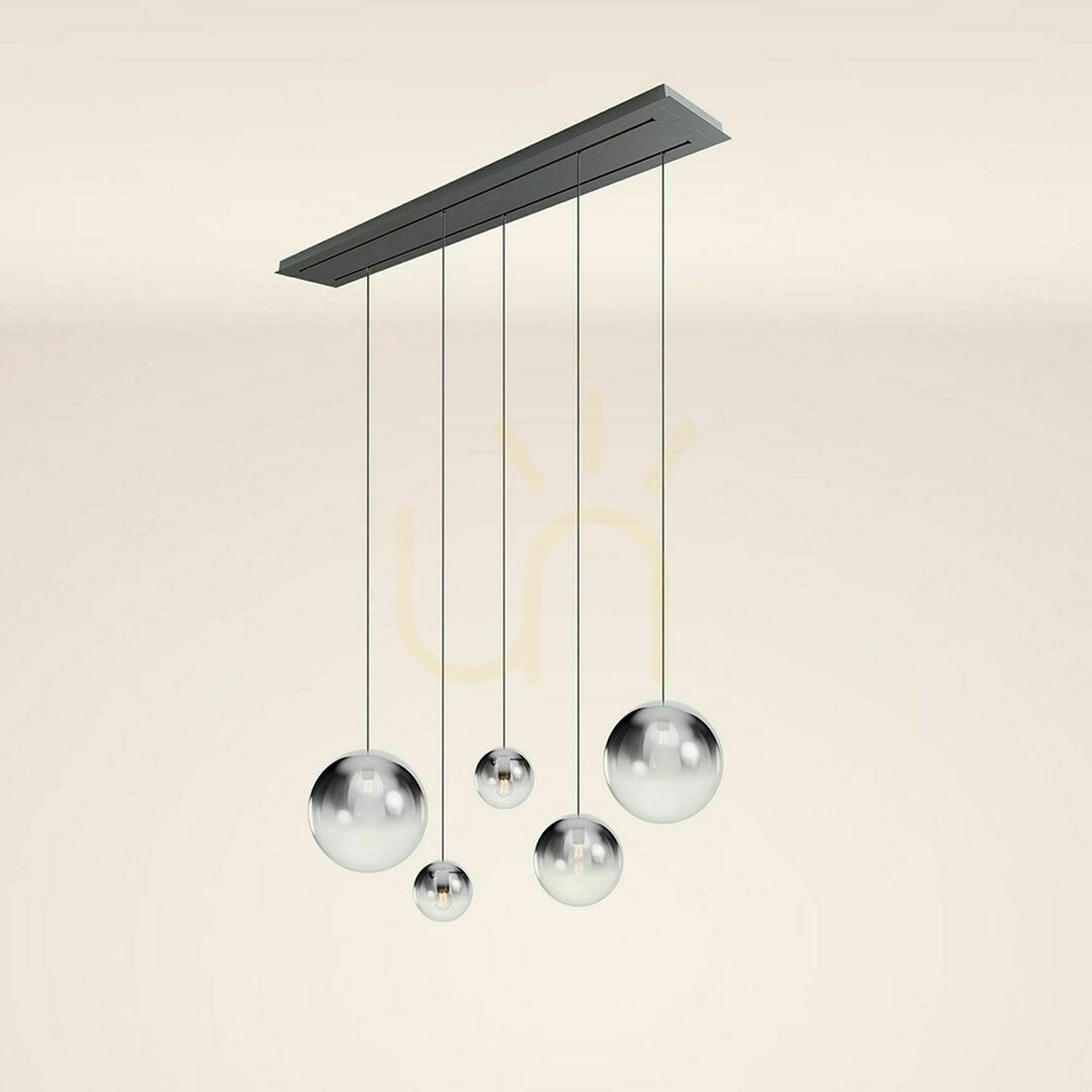 Kijelző Csillár s.luce Orb 5 lámpás füstös üveg-fém, 2 soros, 160 cm Csillár s.luce Orb 5 lámpás füstös üveg-fém, 2 soros, 160 cm