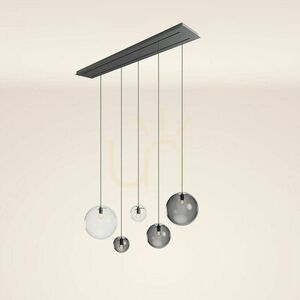 Csillár s.luce Orb 5 izzós üveg-fém, 2 soros, 160 cm small 11