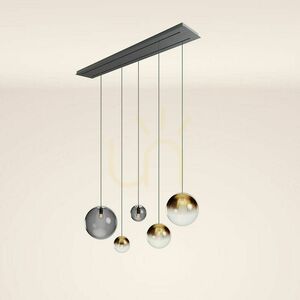 Csillár s.luce Orb 5 izzós üveg-fém, 2 soros, 160 cm small 12