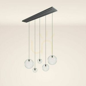 Csillár s.luce Orb 5 izzós üveg-fém, 2 soros, 160 cm small 5