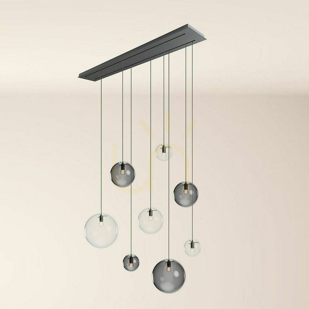 Kijelző Csillár s.luce Orb 8 karos füstös üveg fekete 160 cm 2 soros Csillár s.luce Orb 8 karos füstös üveg fekete 160 cm 2 soros