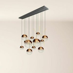 Csillár s.luce Orb 12 izzós aranysárga üveg-fém 160 cm, 2 sor small 9