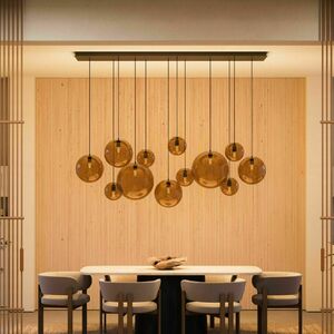 s.luce Orb csillár 12 izzós 160 cm átlátszó üveg fehér tartórúd E27 small 0