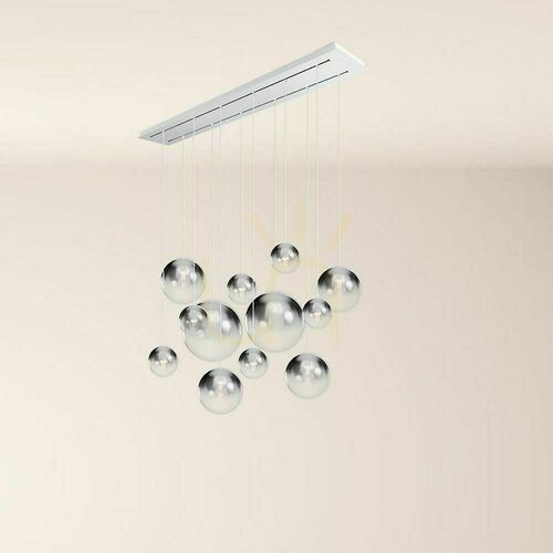 Jelölje be Csillár s.luce Orb 12 izzós étkezői lámpa, füstös üveg, 160 cm, 2 sor