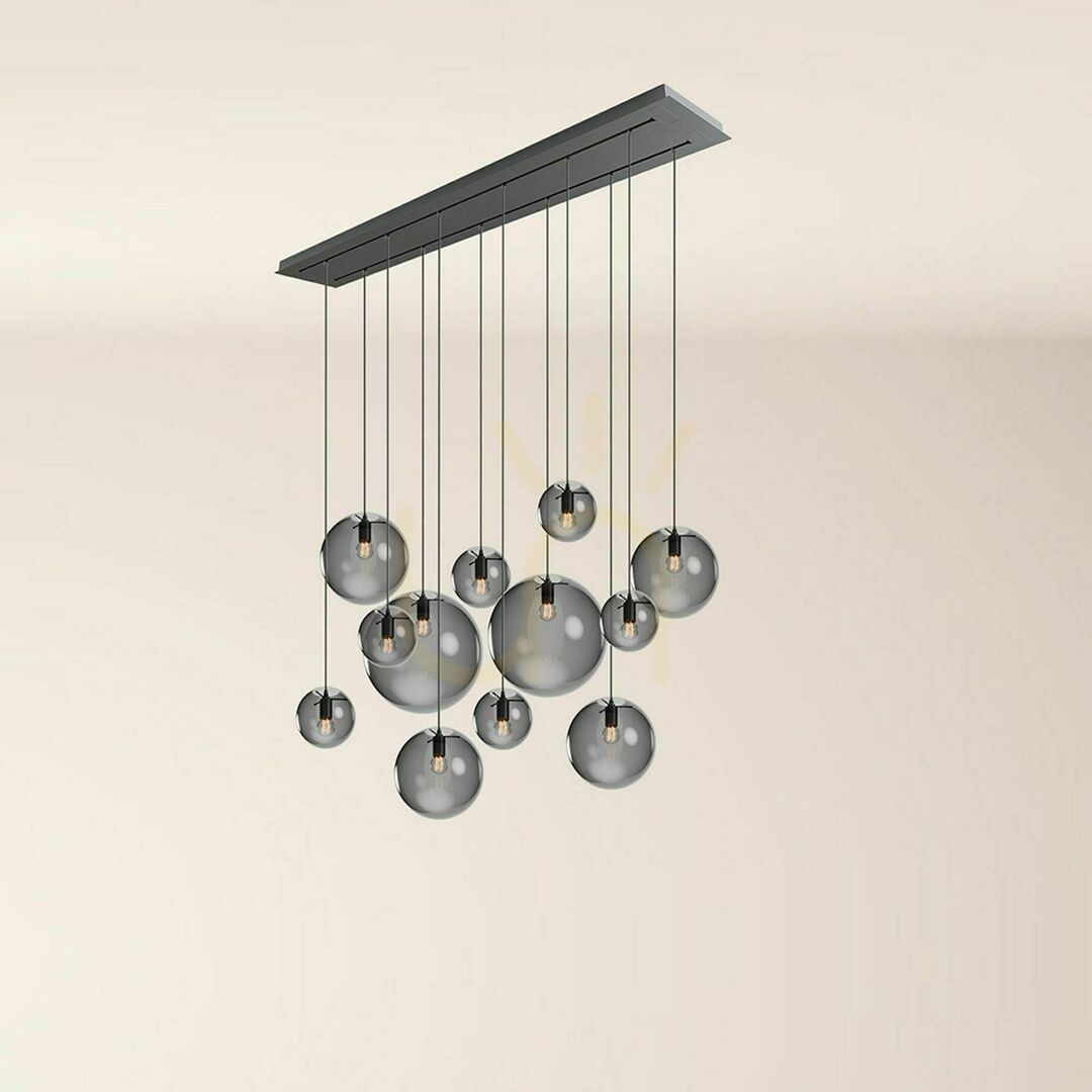 Kilátás Csillár s.luce Orb 12 izzós füstös üveg modern étkezői lámpa 160 cm Csillár s.luce Orb 12 izzós füstös üveg modern étkezői lámpa 160 cm